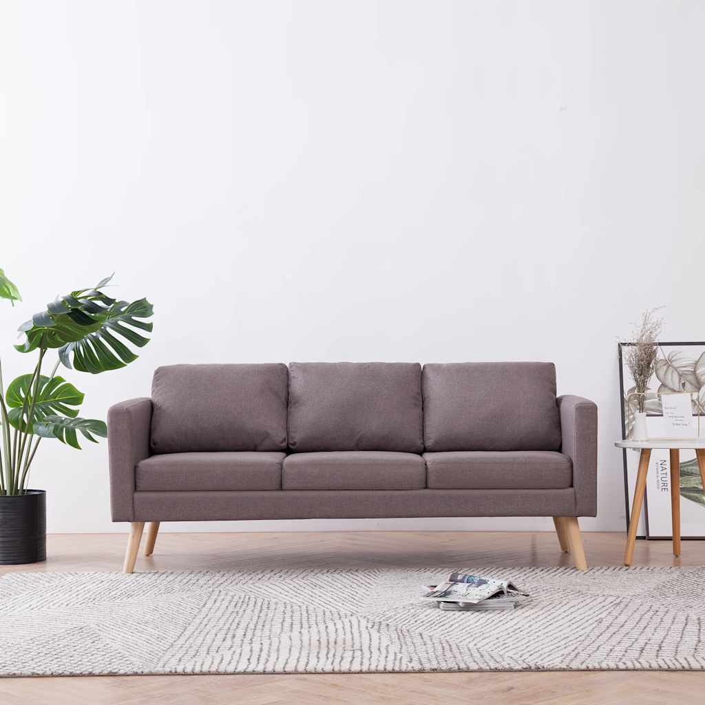 vidaXL Sofa 2-Sitzer Stoff Hellgrau