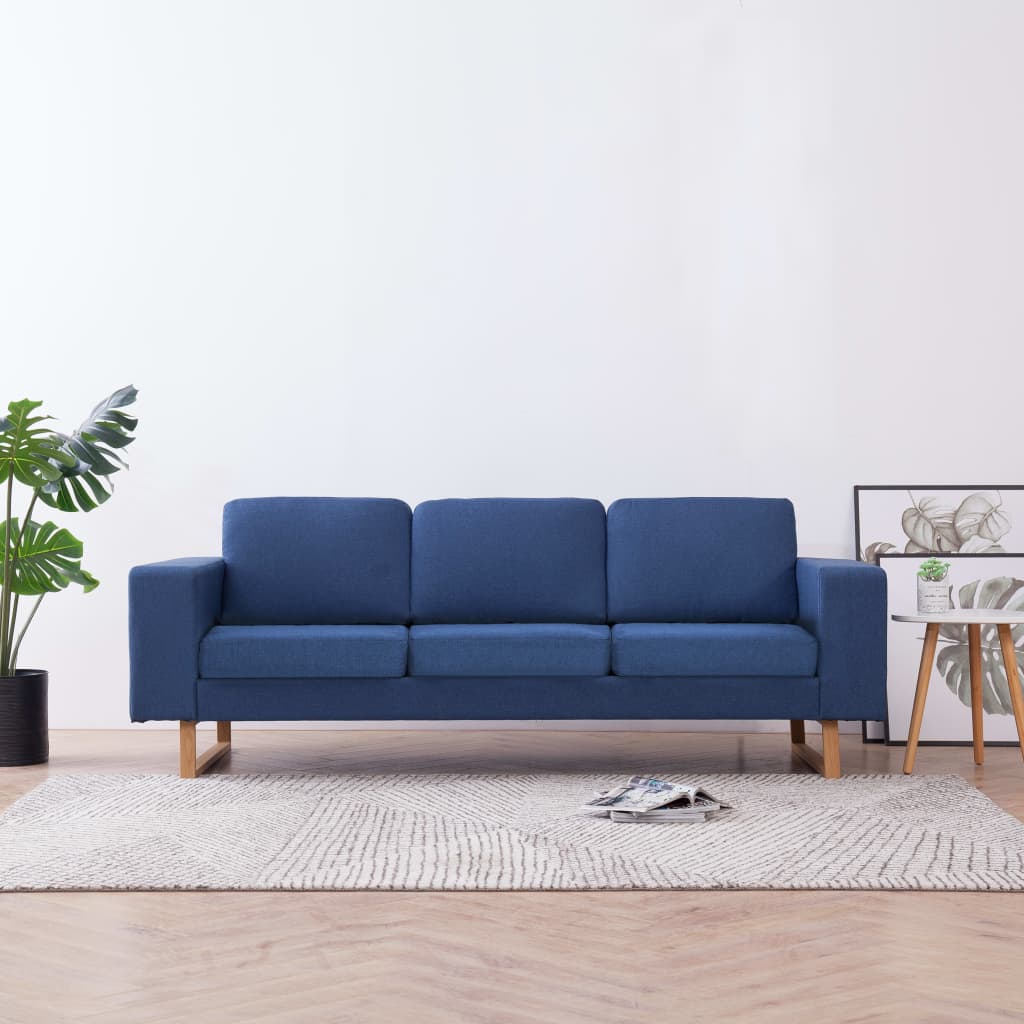 vidaXL Sofa 3-Sitzer Stoff Hellgrau