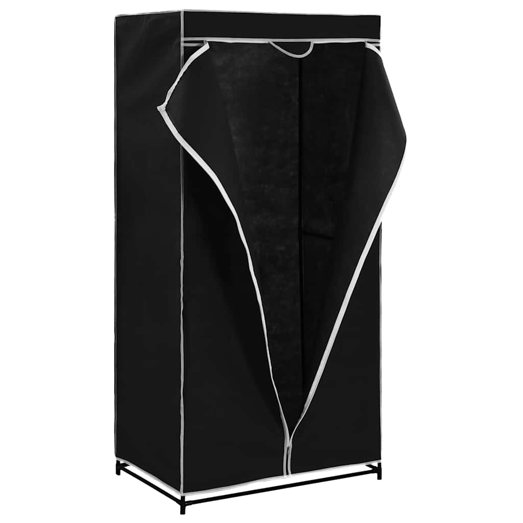 vidaXL Kleiderschrank Schwarz 75×50×160 cm