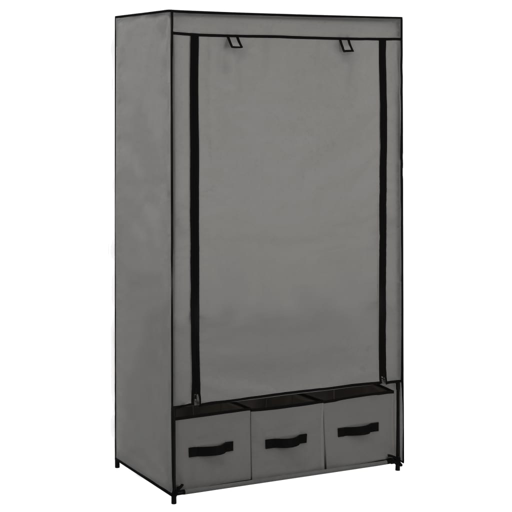 vidaXL Kleiderschrank Schwarz 87 x 49 x 159 cm Stoff