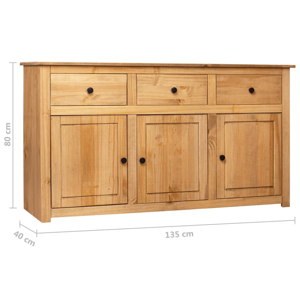 vidaXL Sideboard 135 x 40 x 80 cm Massivholz Panama-Kiefer