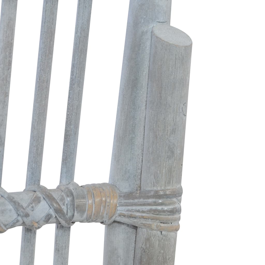 vidaXL Esszimmerstühle mit Kissen 2 Stk. Grau Natürliches Rattan