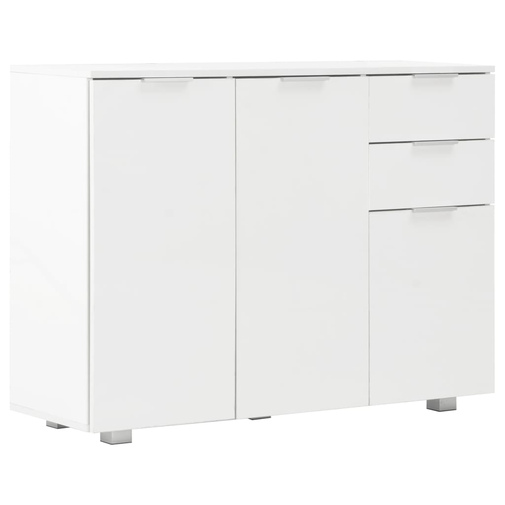 vidaXL Sideboard Hochglanz-Weiß 107x35x80,5 cm