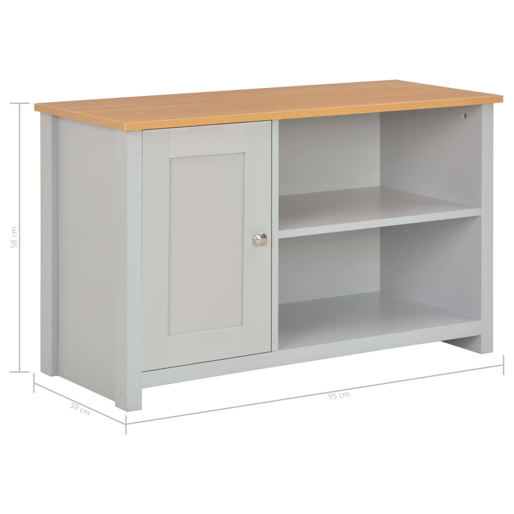 vidaXL TV-Schrank Grau 95x39x58 cm