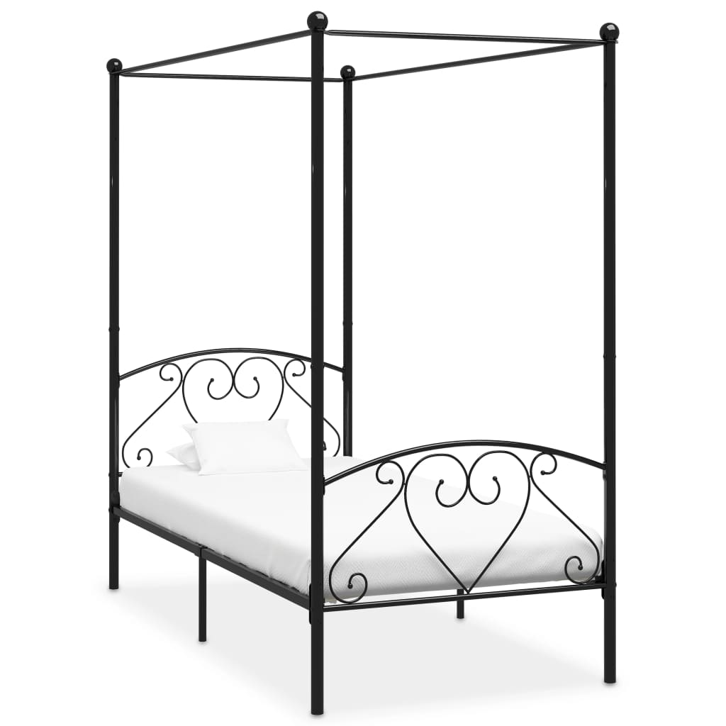 vidaXL Himmelbett-Gestell Weiß Metall 90 x 200 cm