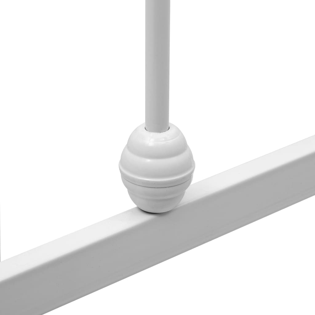 vidaXL Bettgestell Weiß Metall 90×200 cm