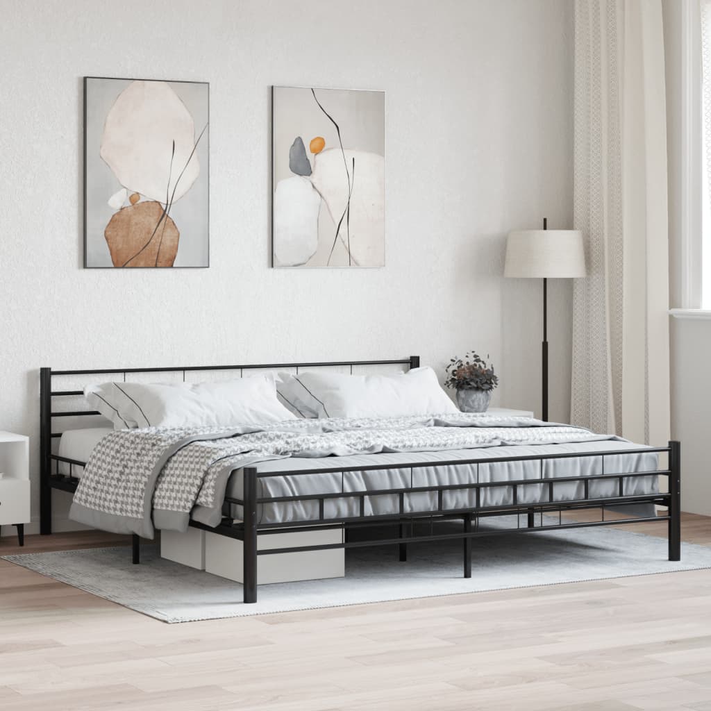 Bettgestell Schwarz Stahl 140×200 cm