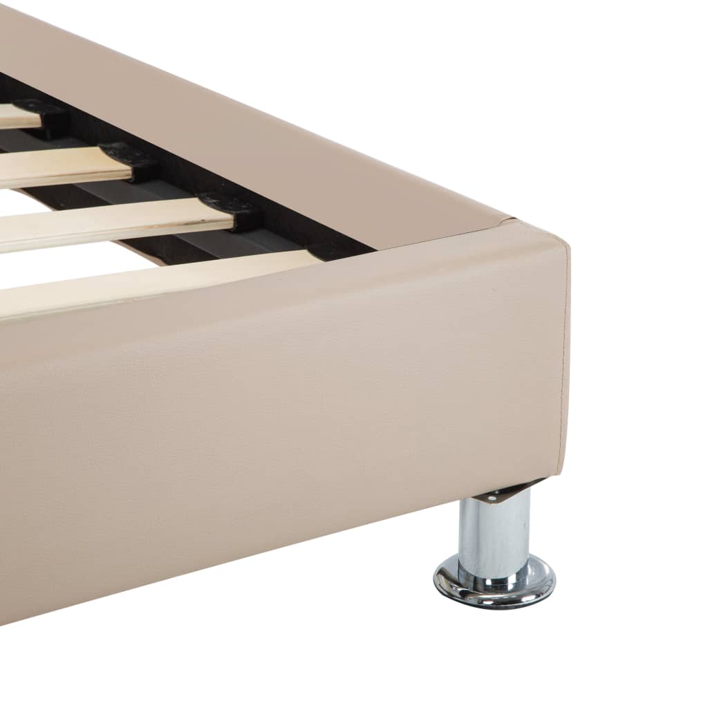 vidaXL Bettgestell Cappuccino-Braun Kunstleder 100x200 cm