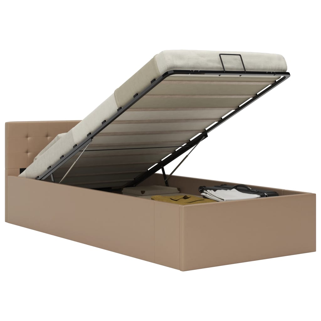 vidaXL Stauraumbett Hydraulisch Schwarz Kunstleder 90×200 cm