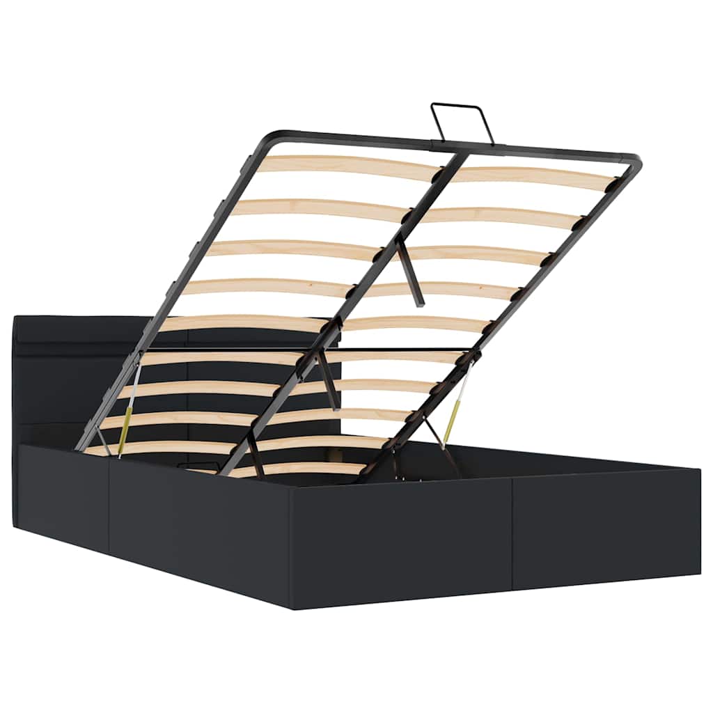 vidaXL Bett mit Bettkasten Hydraulisch LED Kunstleder 140x200 cm