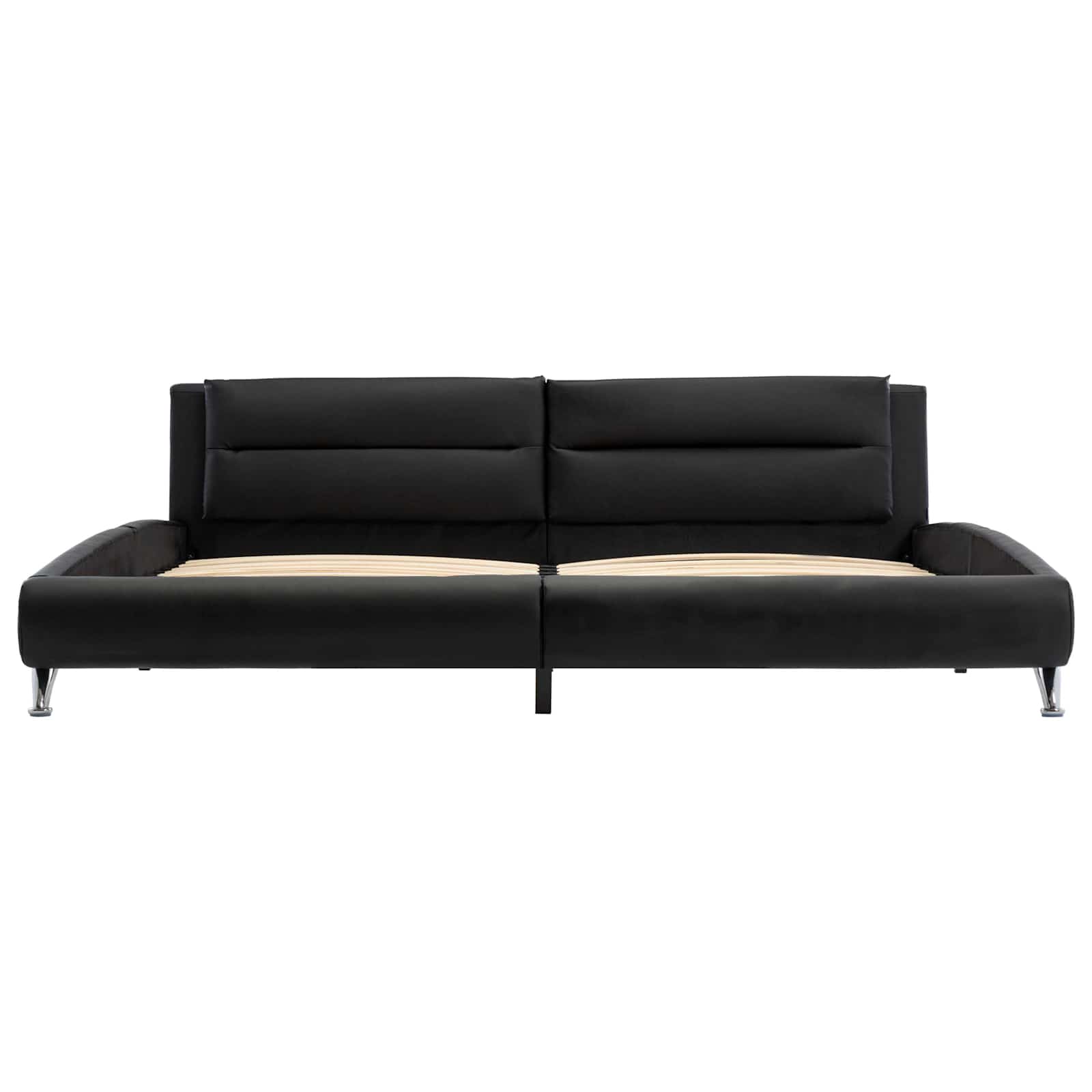 vidaXL Bettrahmen mit Kopfteil Schwarz 160 x 200 cm Kunstleder