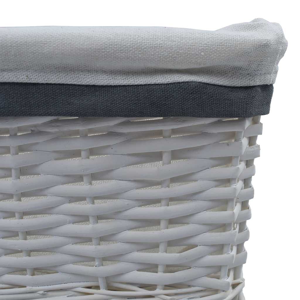 vidaXL 3-tlg. Korb-Set Ineinander Schachtelbar Weiß Weidengeflecht