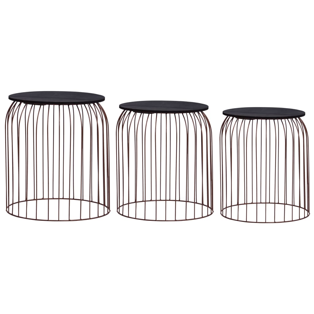 vidaXL Couchtische 3 Stk. Kupferfarben