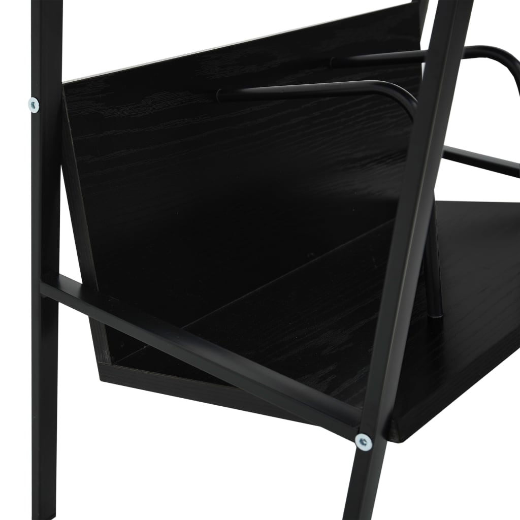 vidaXL Bücherregal 2 Regalböden Schwarz 52x28x59 cm Holzwerkstoff