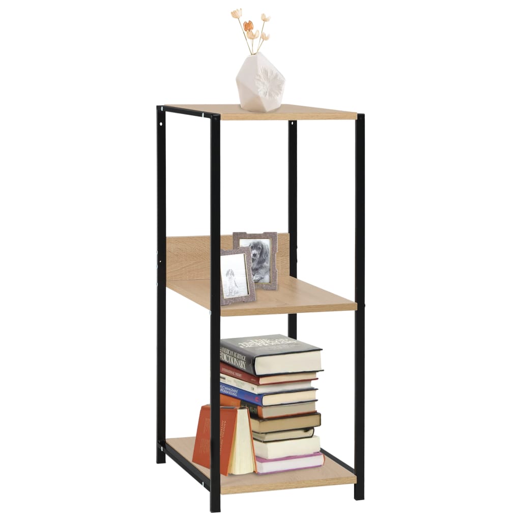 vidaXL Kleines Bücherregal Schwarz 33,5x39,6x79,7 cm Holzwerkstoff
