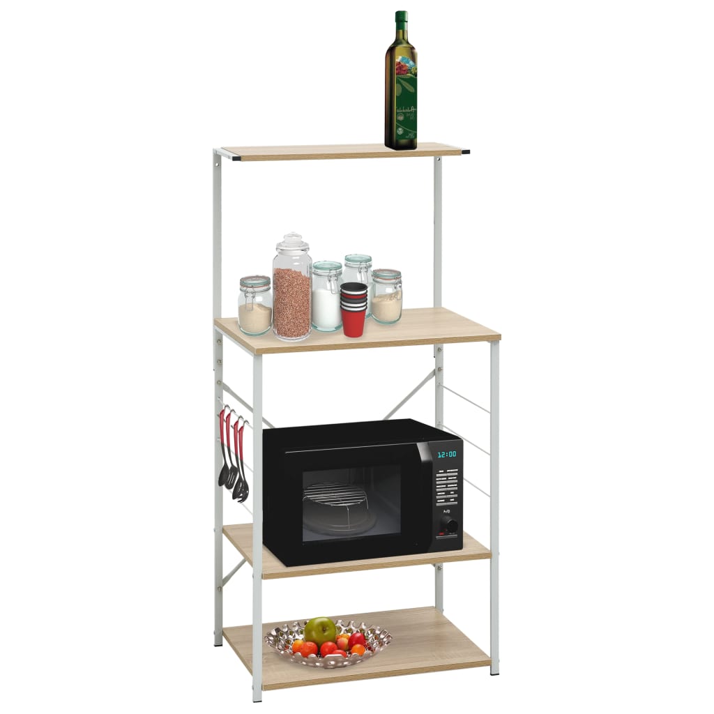 vidaXL Mikrowellenregal Schwarz 60x39,6x123 cm Holzwerkstoff