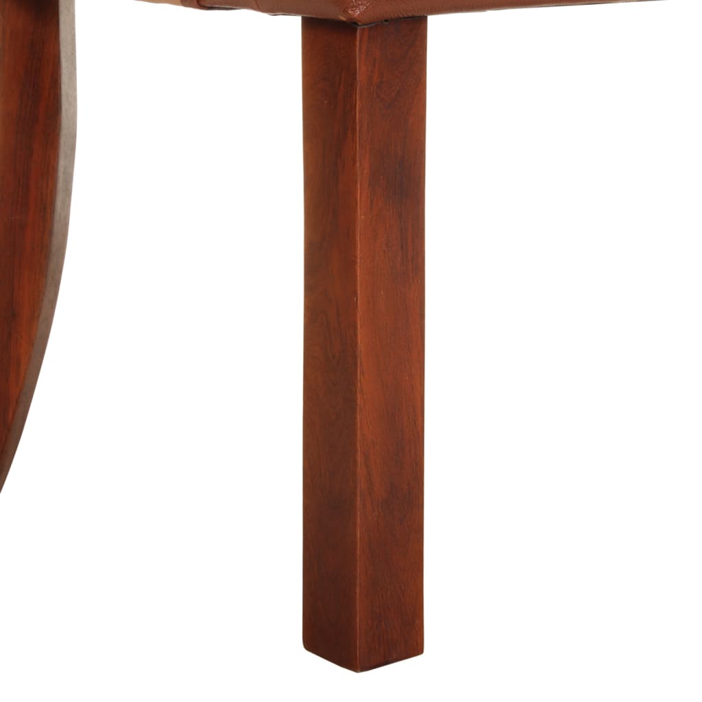 vidaXL Esszimmerstühle 2 Stk. Braun Echtes Ziegenleder