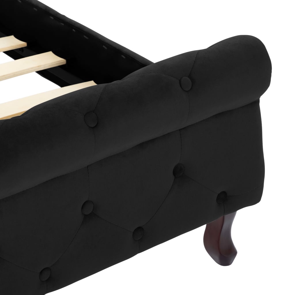 vidaXL Bettgestell Schwarz Samt 90 x 200 cm