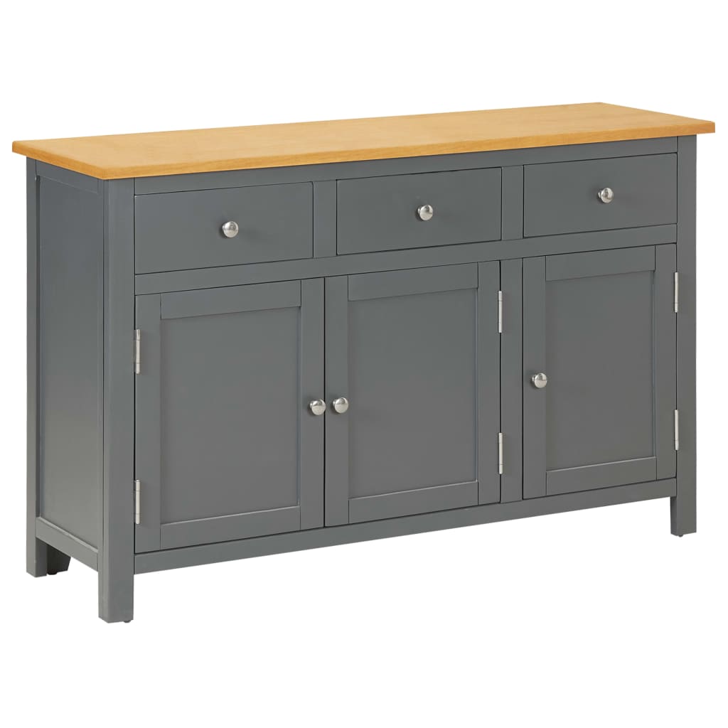 vidaXL Sideboard 110x33,5x70 cm Massivholz Eiche