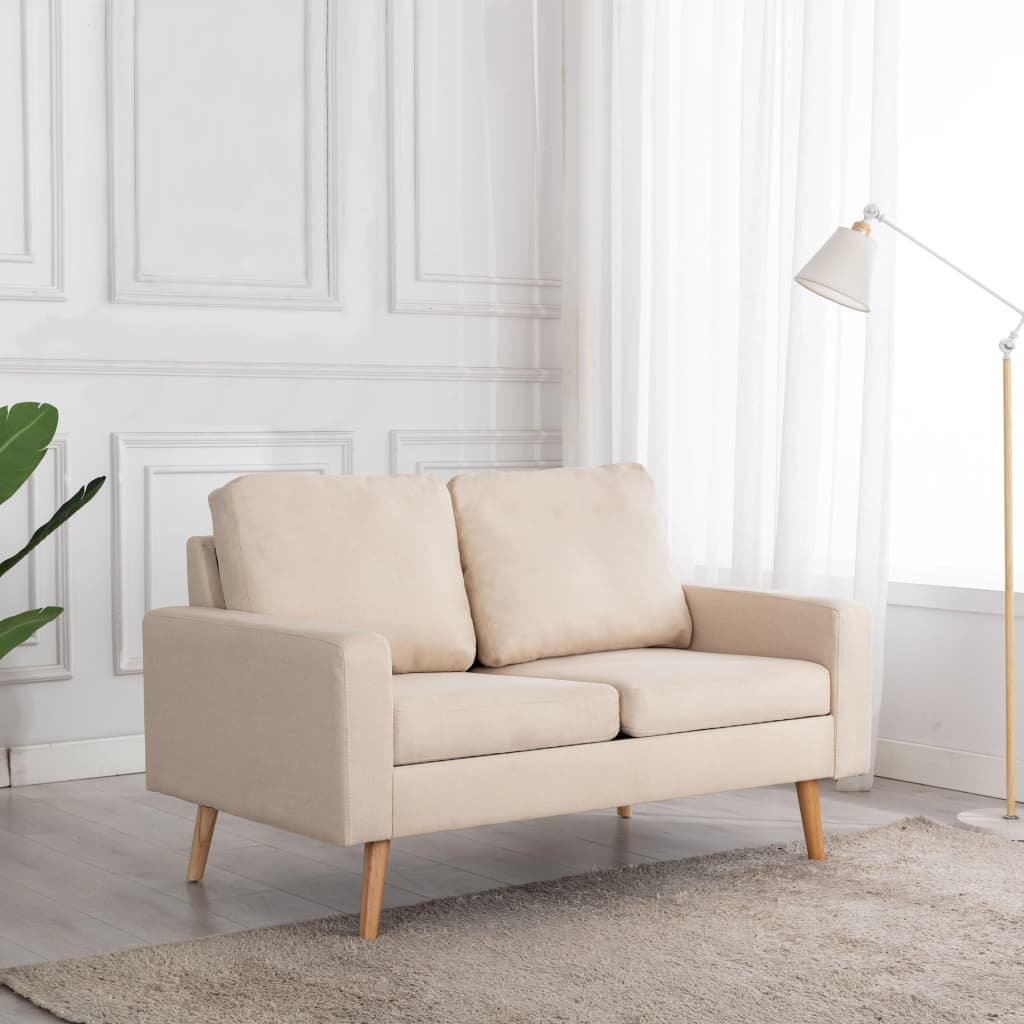 2-Sitzer-Sofa Hellgrau Stoff