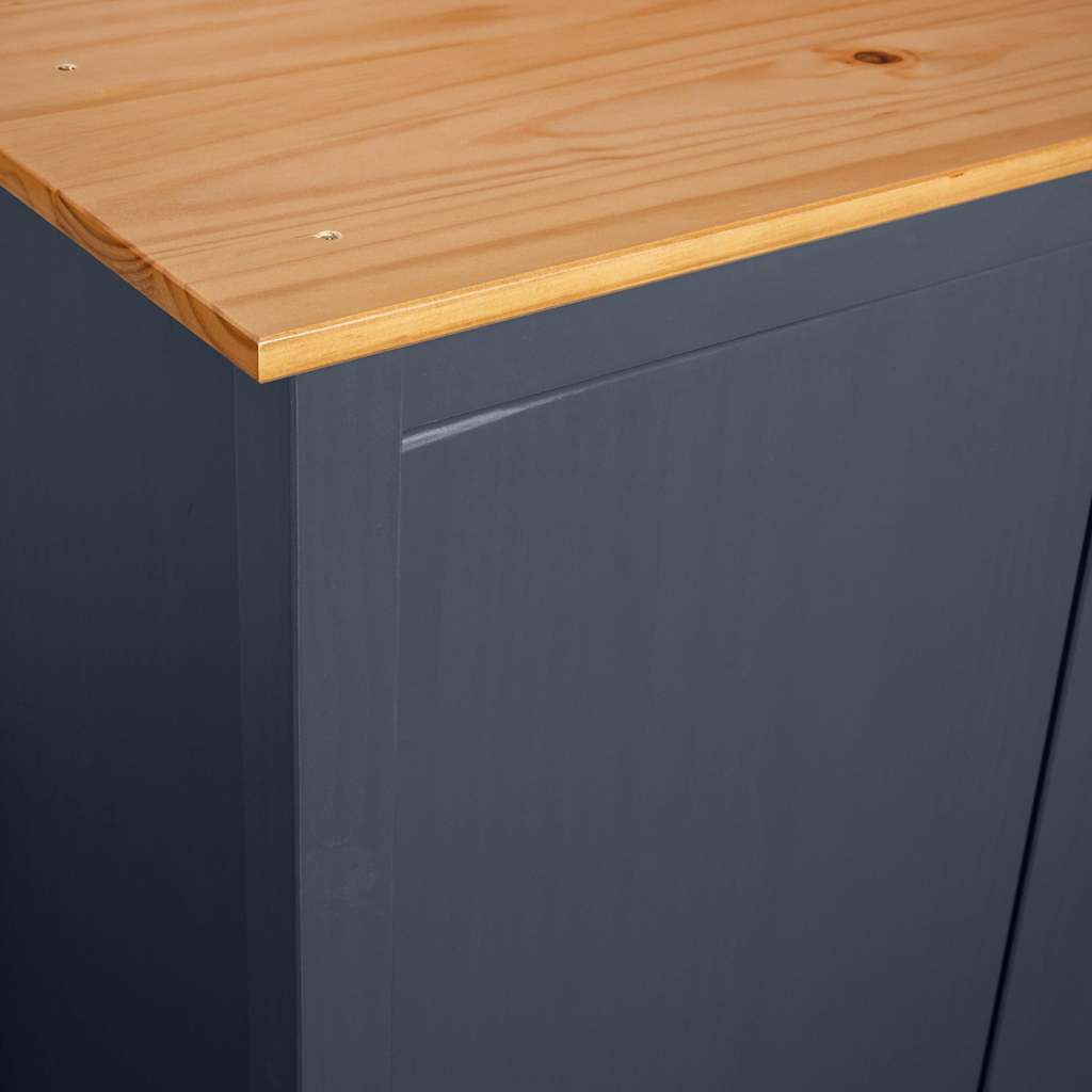 vidaXL Kleiderschrank mit 3 Türen Hill Grau 127x50x170 cm Kiefernholz