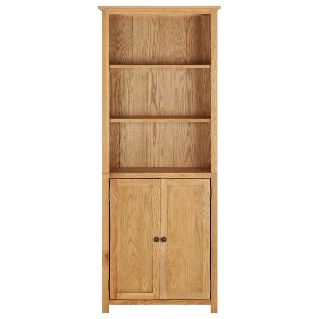 vidaXL Bücherregal mit 2 Türen 70x30x180 cm Massivholz Eiche