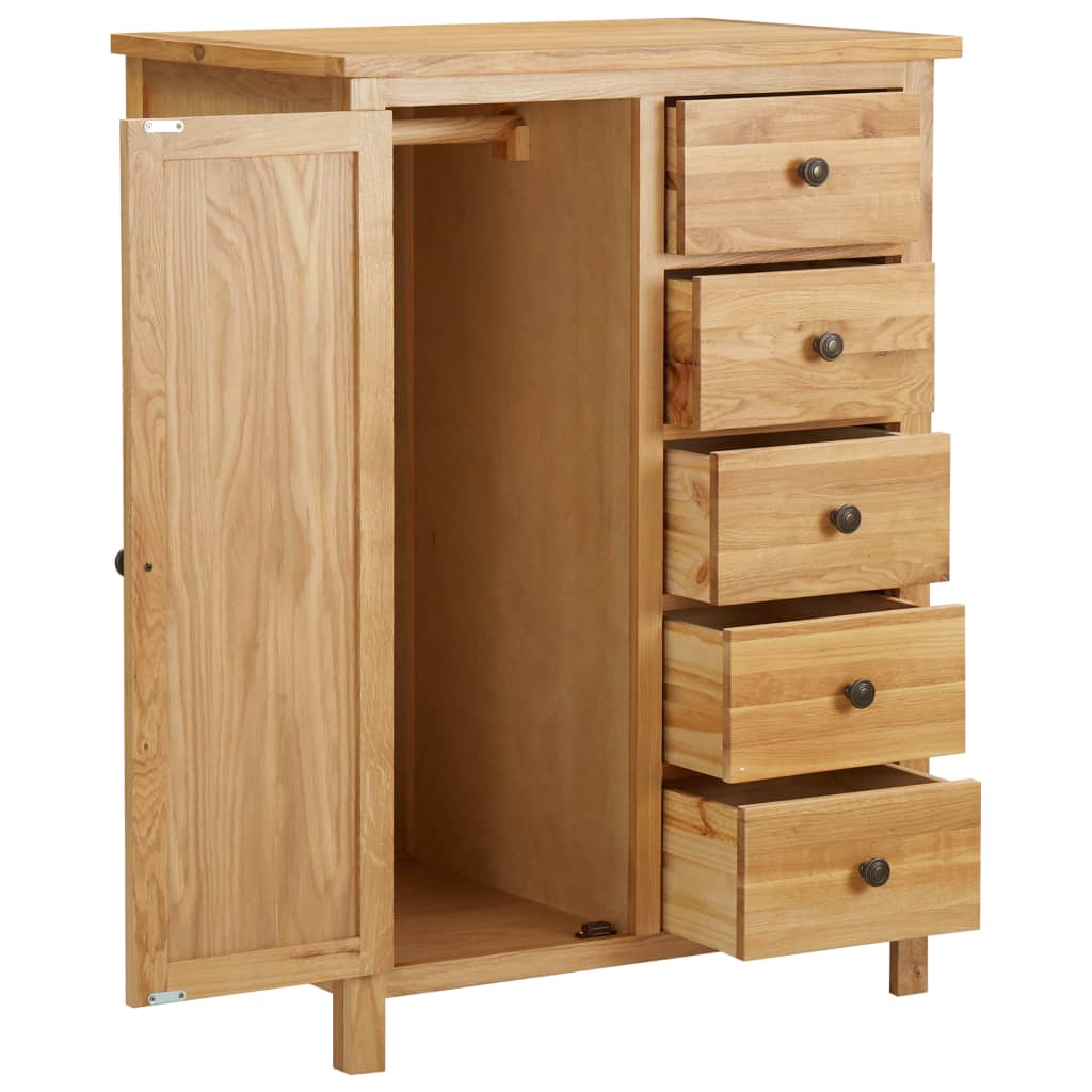vidaXL Kleiderschrank 76 x 52 x 105 cm Eiche Massivholz