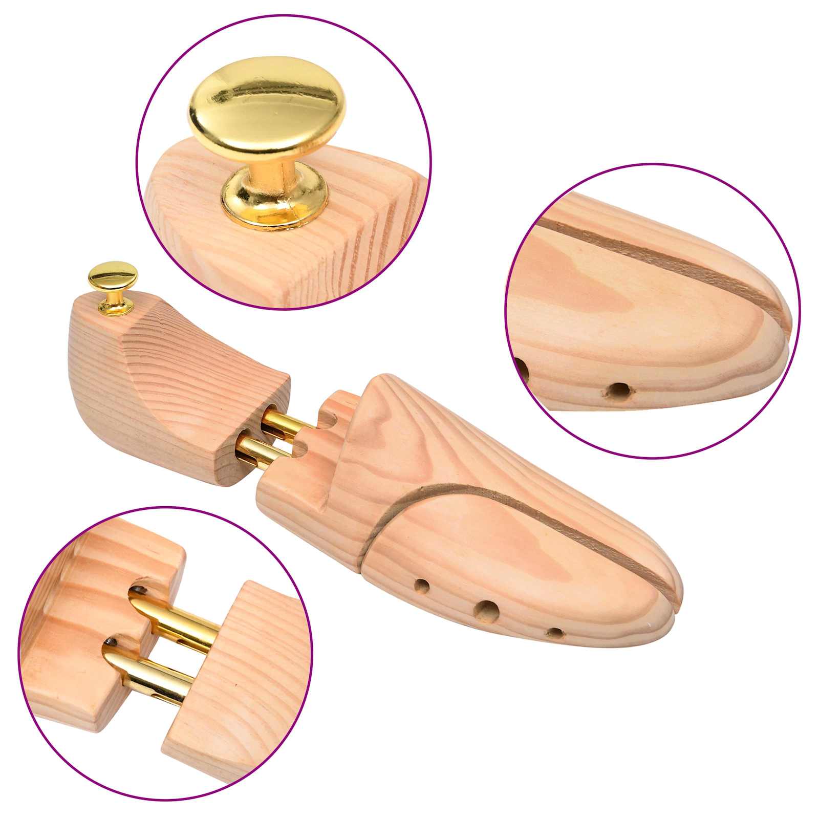 vidaXL Schuhbäume 5 pcs Braun 30,5 x 10 x 8 cm Massivholz Kiefer