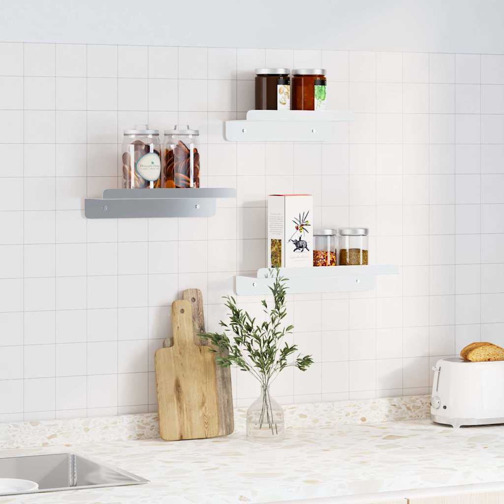 vidaXL Wandregale 3 Stk. Silbern Edelstahl