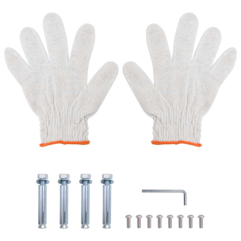 vidaXL Wandregal mit 2 Böden 100x40x60 cm Silbern Edelstahl