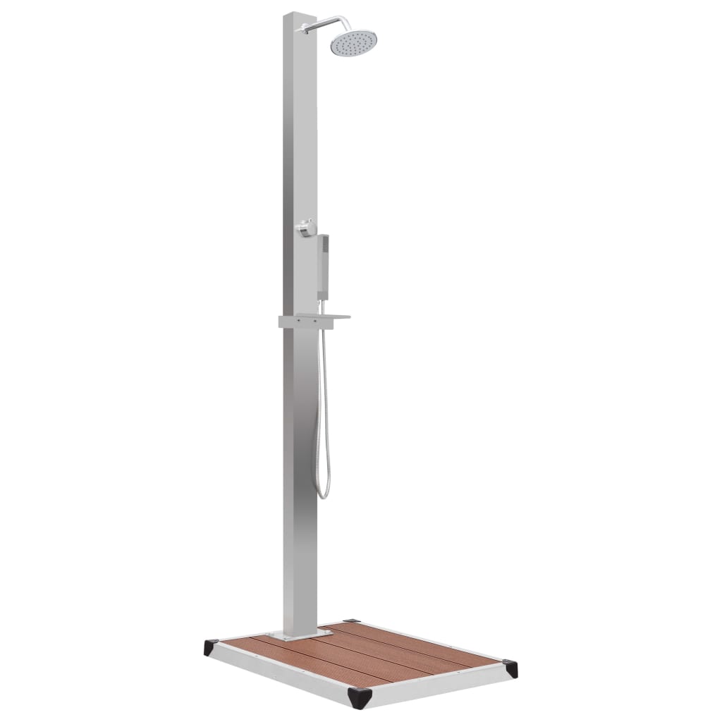 vidaXL Gartendusche mit Bodenelement WPC Edelstahl