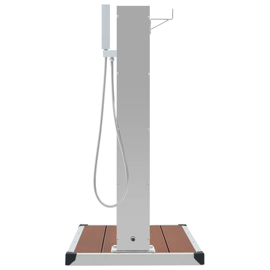 vidaXL Gartendusche mit Bodenelement WPC Edelstahl