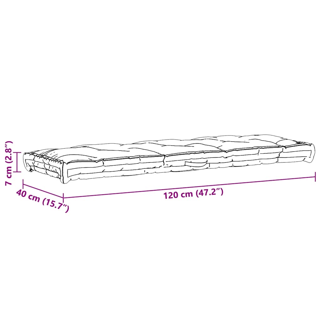 vidaXL Palettenauflagen 2 Stk. Baumwolle Schwarz