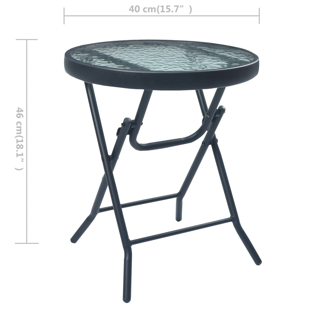 vidaXL 3-tlg. Bistro-Set Grau Stahl