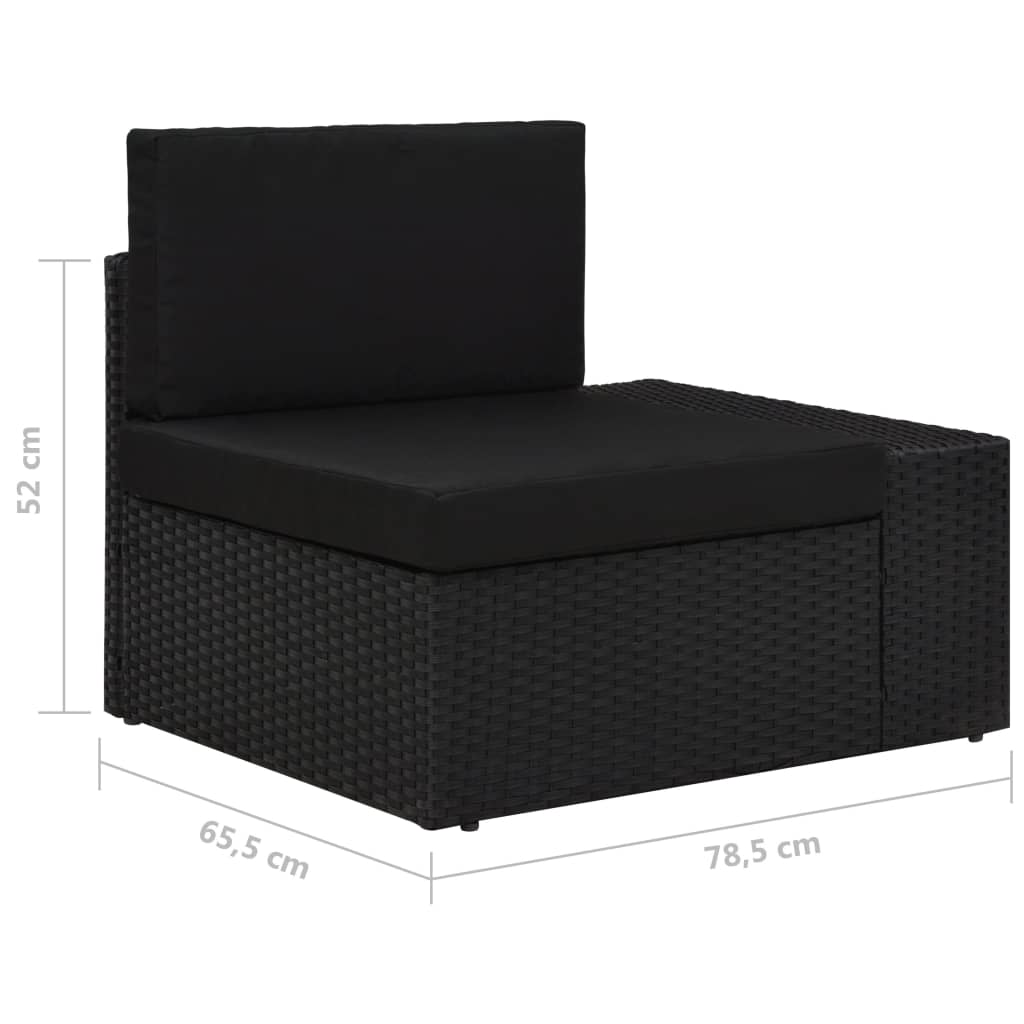vidaXL 5-tlg. Garten-Lounge-Set Poly Rattan Schwarz