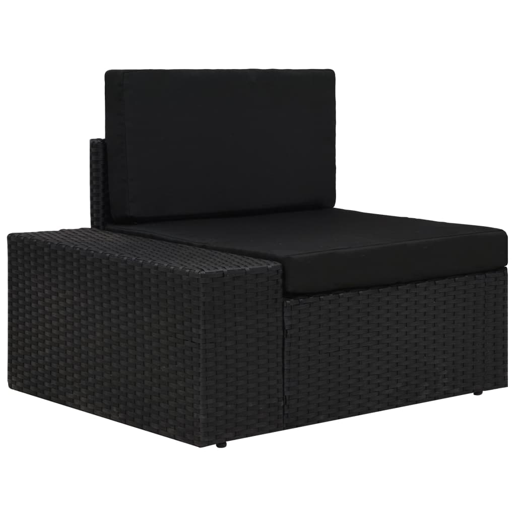vidaXL 7-tlg. Garten-Lounge-Set Poly Rattan Schwarz