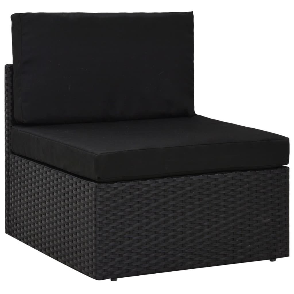 vidaXL 8-tlg. Garten-Lounge-Set Poly Rattan Schwarz