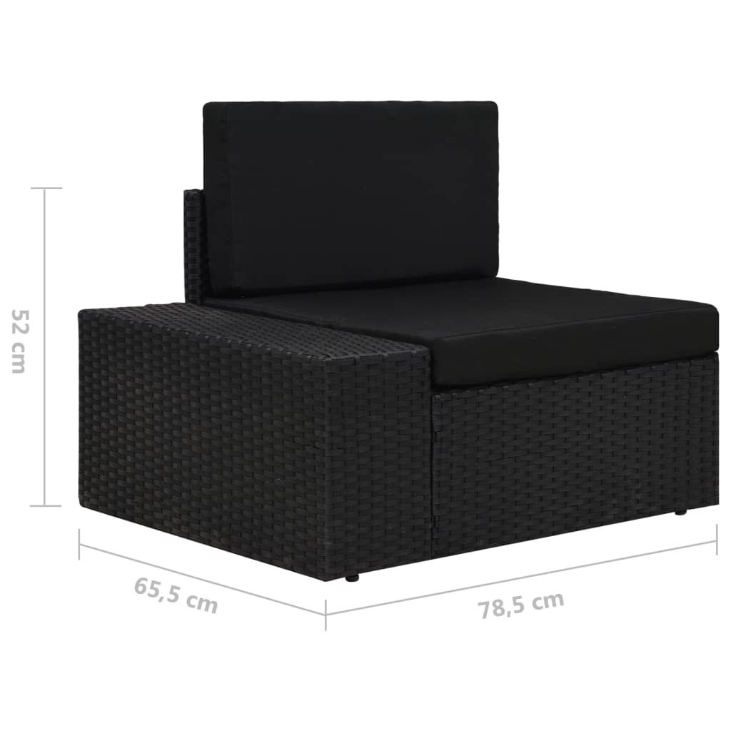 vidaXL 10-tlg. Garten-Lounge-Set Poly Rattan Schwarz
