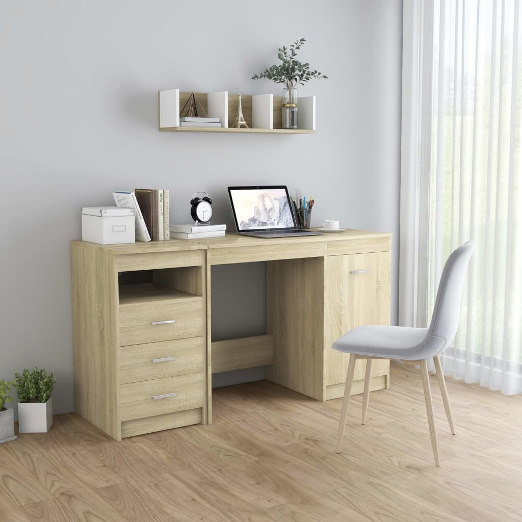 vidaXL Schreibtisch Weiß 140x50x76 cm Holzwerkstoff