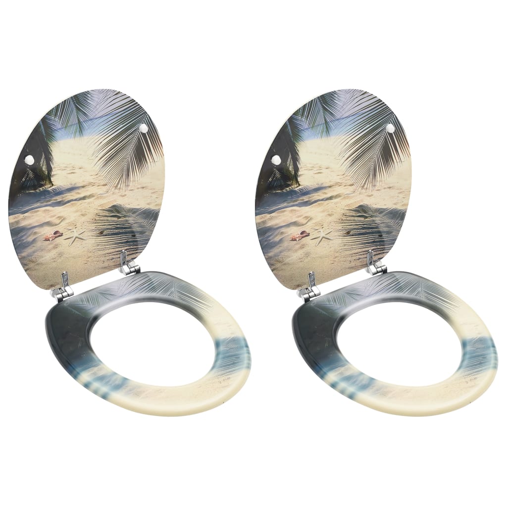 vidaXL Toilettensitz MDF Deckel Schlichtes Design Weiß