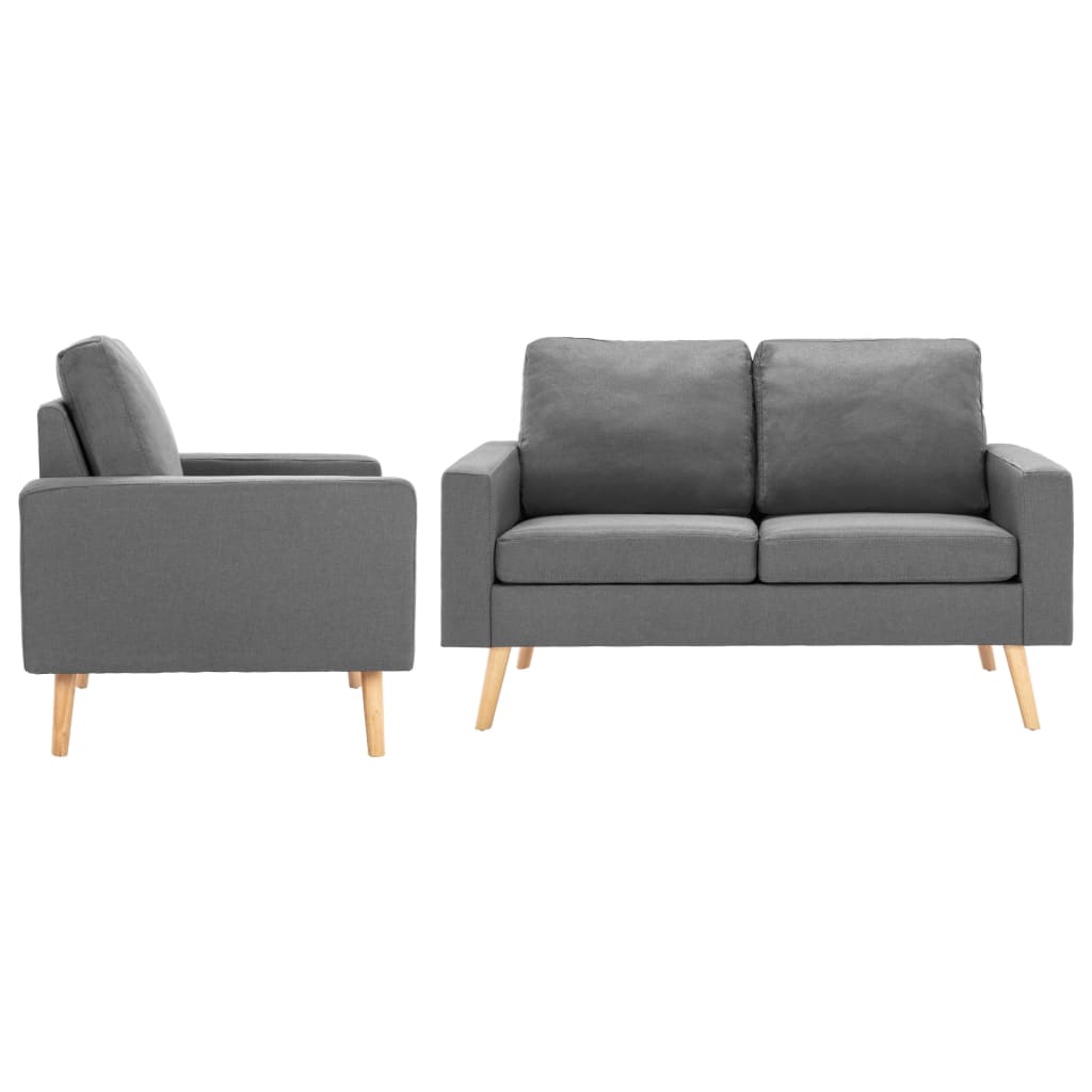 2-Sitzer-Sofa Hellgrau Stoff