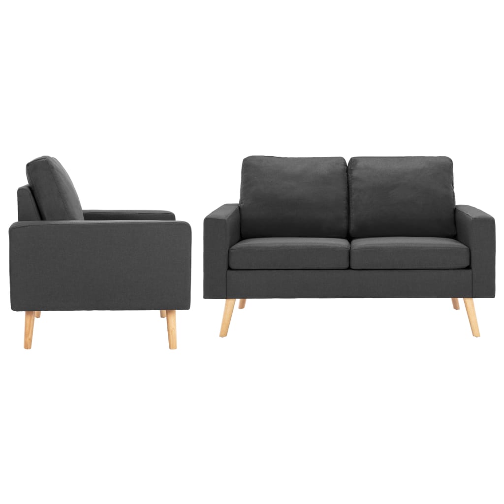 2-Sitzer-Sofa Hellgrau Stoff