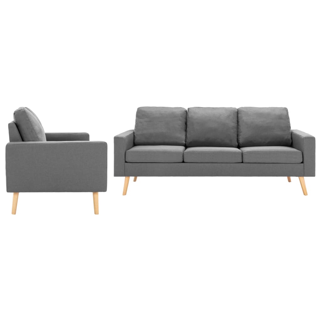 2-Sitzer-Sofa Hellgrau Stoff