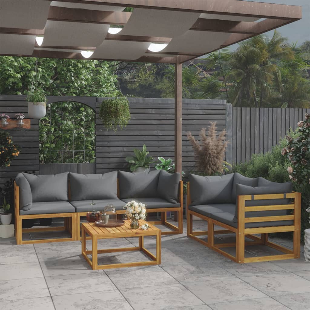 vidaXL 4-tlg. Garten-Lounge-Set mit Auflagen Massivholz Akazie