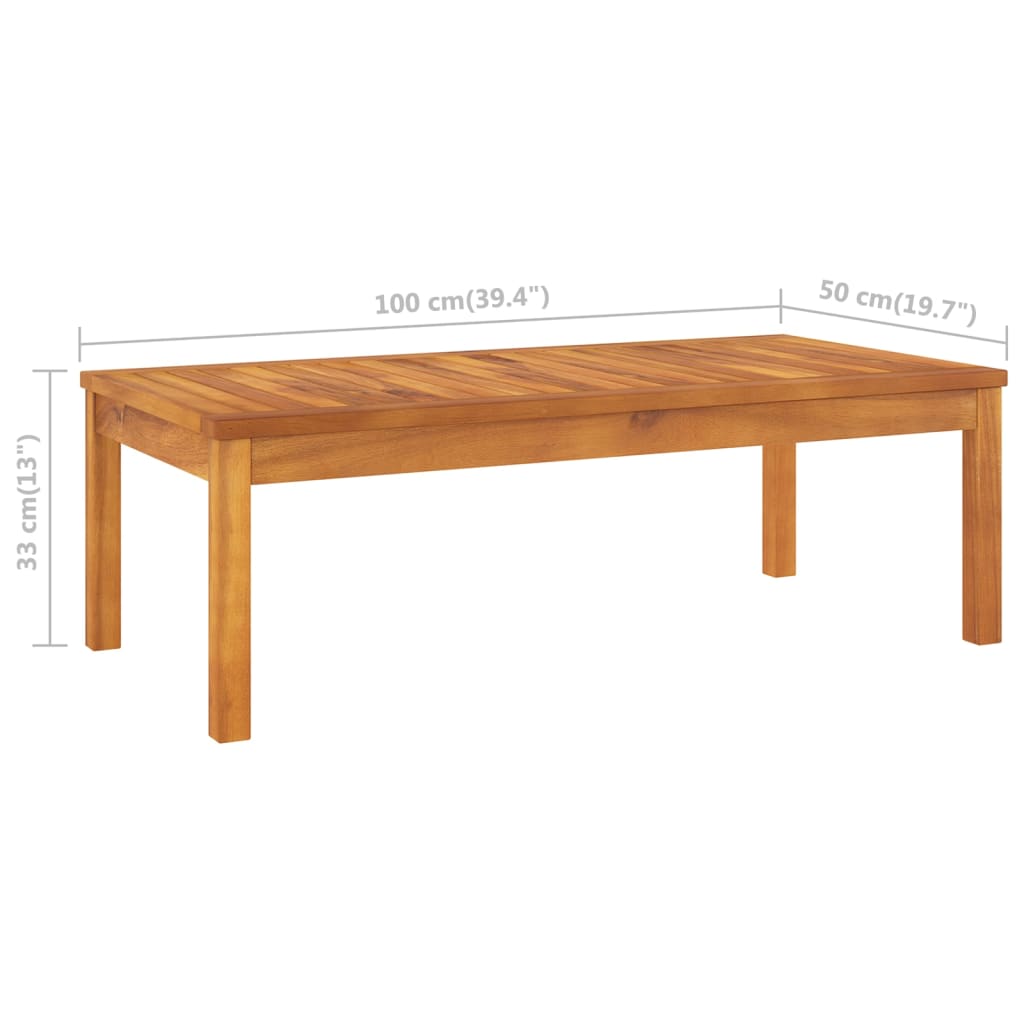 vidaXL 4-tlg. Garten-Lounge-Set mit Auflagen Creme Massivholz Akazie