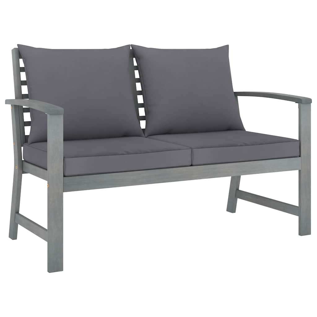 vidaXL 5-tlg. Garten-Lounge-Set mit Auflagen Massivholz Akazie Grau