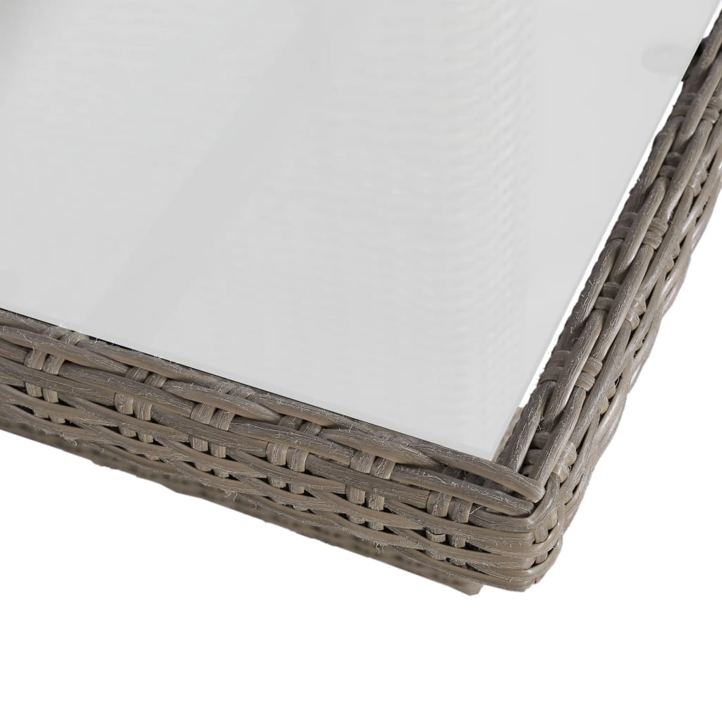 vidaXL 9-tlg. Garten-Essgruppe Poly Rattan Braun