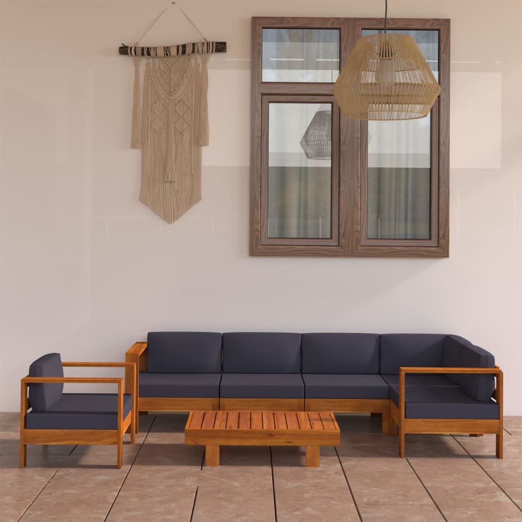 vidaXL 3-Sitzer-Gartensofa mit Cremeweißen Auflagen Massivholz Akazie