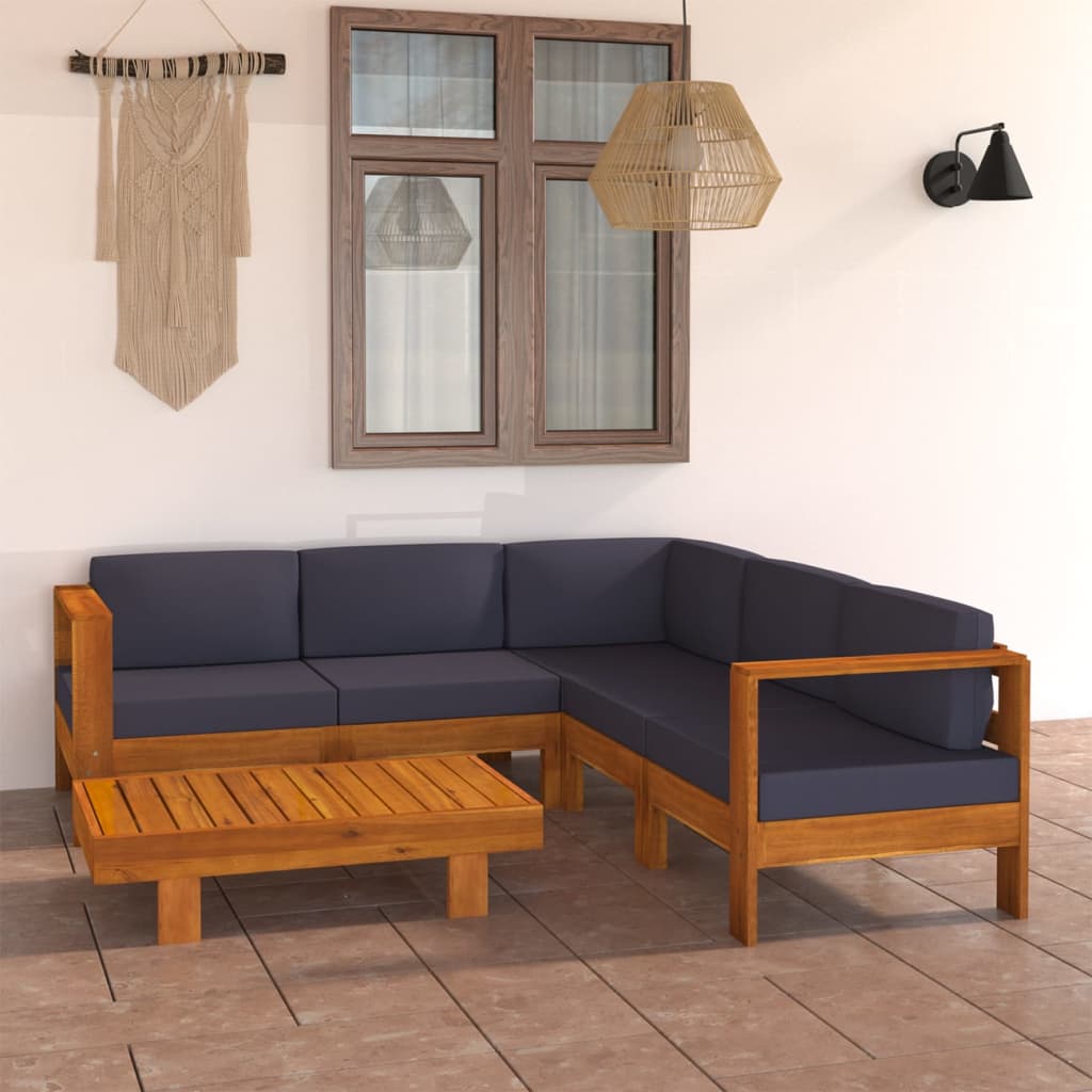 vidaXL 3-Sitzer-Gartensofa mit Cremeweißen Auflagen Massivholz Akazie