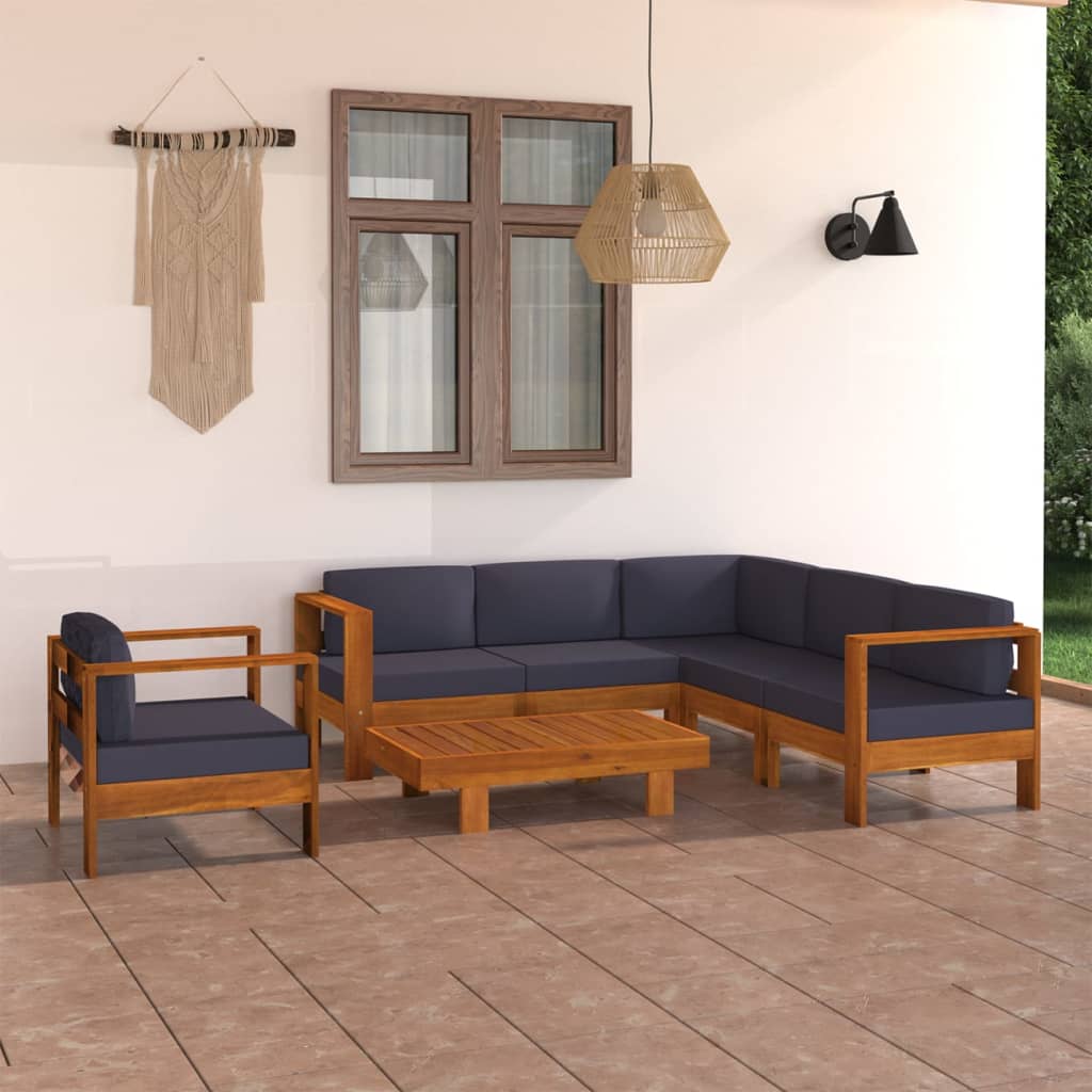 vidaXL 3-Sitzer-Gartensofa mit Cremeweißen Auflagen Massivholz Akazie